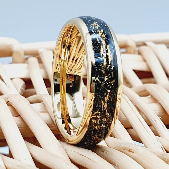 Galaxy Meteorite Tungsten Ring Wedding Band Ring GALTUN874
